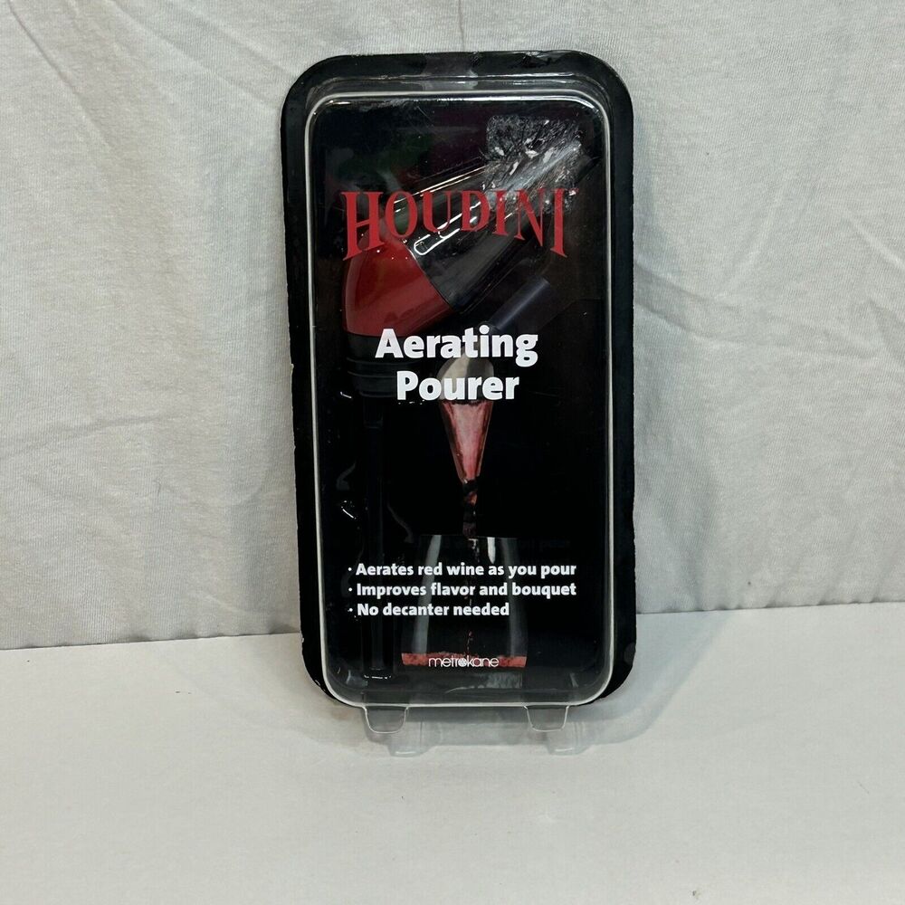 Houdini Aerating Pourer Red Wine Aerator by Metrokane Red Color